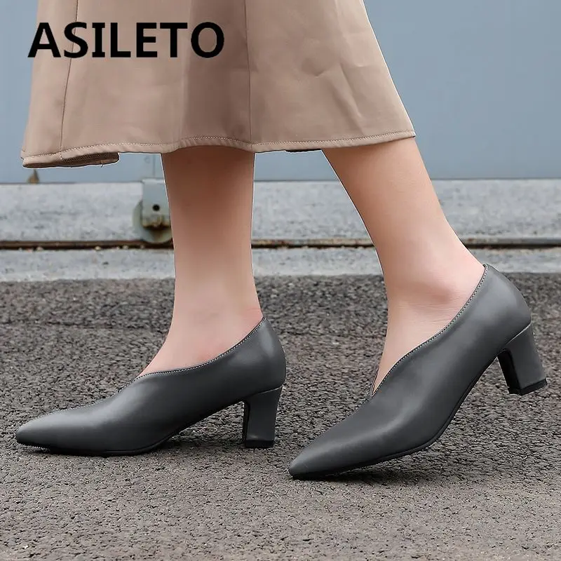 ASILETO Brand Women Pumps Pointed Toe Chunky Heels 5.5cm Slip On Large Size 43 44 45 46 Soft Daily Office Lady Shoes 31 32 33
ASILETO Brand Women Pumps Pointed Toe Chunky Heels 5.5cm Slip On Large Size 43 44 45 46 Soft Daily Office Lady Shoes 31 32 33