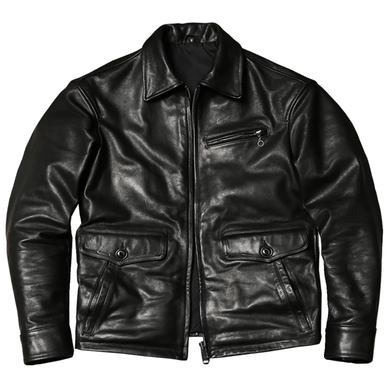 Black Autumn Leather Jacket Men England Style Plus Size 5XL Natural Sheepskin Slim Fit Short Genuine Leather Coat
Black Autumn Leather Jacket Men England Style Plus Size 5XL Natural Sheepskin Slim Fit Short Genuine Leather Coat