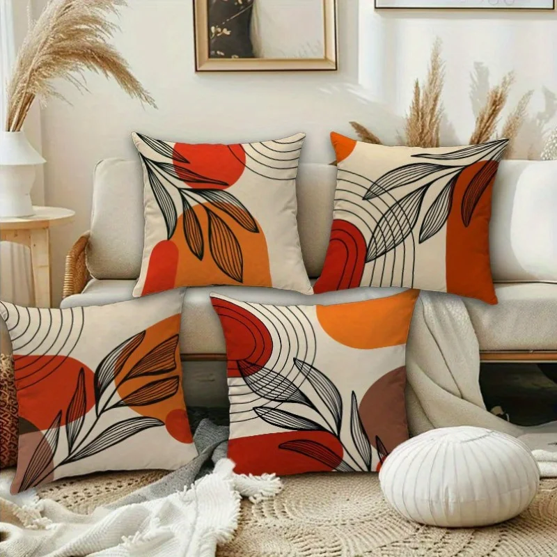 4Pcs Minimalist Nordic Throw Pillow Covers Mid Century Warm Tone Line Art Leaf Abstract Cushion Cases for Balcony Office Decor
4Pcs Minimalist Nordic Throw Pillow Covers Mid Century Warm Tone Line Art Leaf Abstract Cushion Cases for Balcony Office Decor