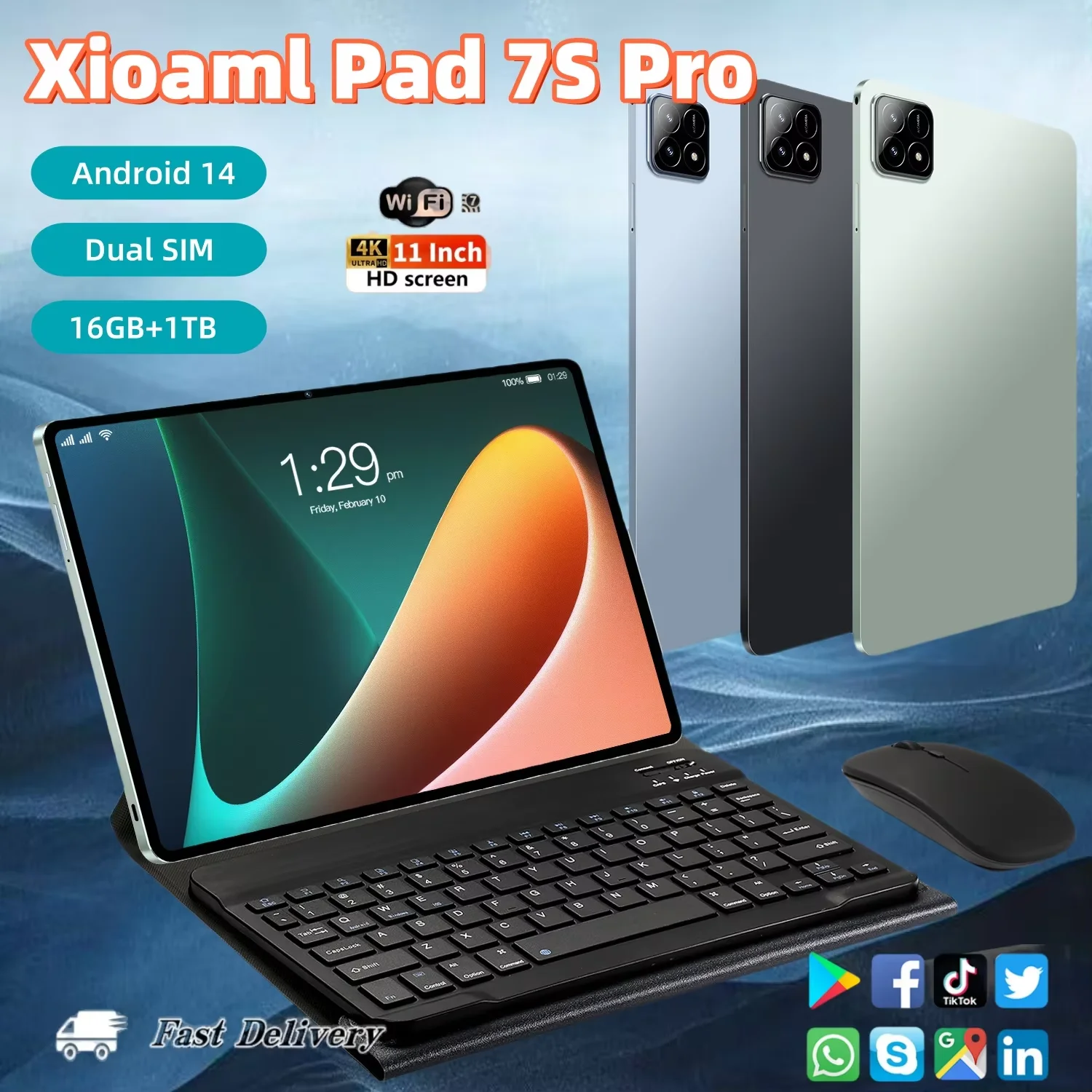 New Xioaml Pad 7 Pro Global Editeionl Tablet 11.0inch HD 4K Android 14 16GB+1TB 5G Dual SIM WiFi Bluetooth GPS Tablet PC 2025
New Xioaml Pad 7 Pro Global Editeionl Tablet 11.0inch HD 4K Android 14 16GB+1TB 5G Dual SIM WiFi Bluetooth GPS Tablet PC 2025