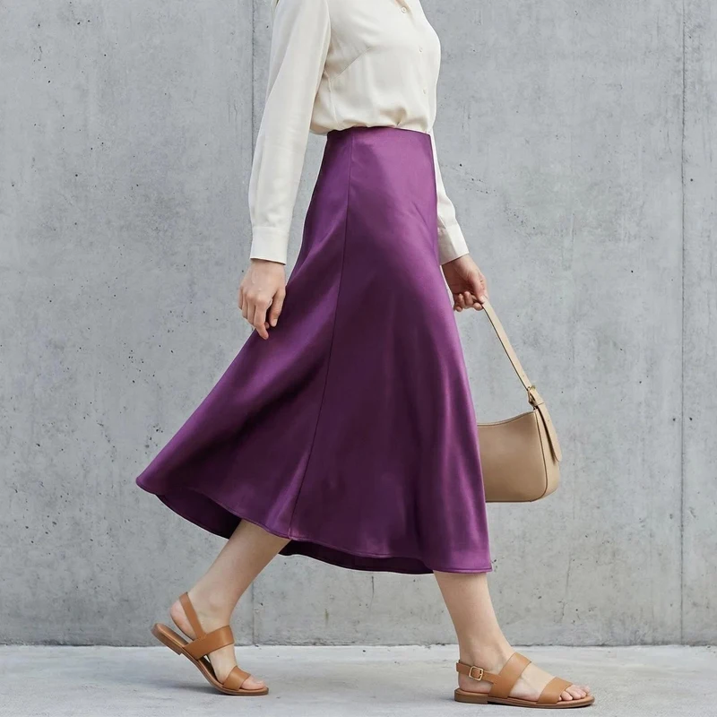 High Quality Purple Triacetate Satin Skirt for Women 2026 New Summer Chic Ladies Drape Smooth Slim-fit Long Skirts Party Wedding
High Quality Purple Triacetate Satin Skirt for Women 2026 New Summer Chic Ladies Drape Smooth Slim-fit Long Skirts Party Wedding