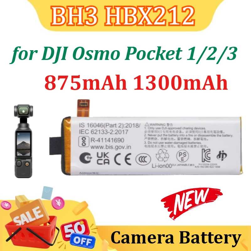 New 875mAh 1300mAh for DJI Osmo Pocket 1/2/3 Generation BH3 HBX212 Batteries
New 875mAh 1300mAh for DJI Osmo Pocket 1/2/3 Generation BH3 HBX212 Batteries
