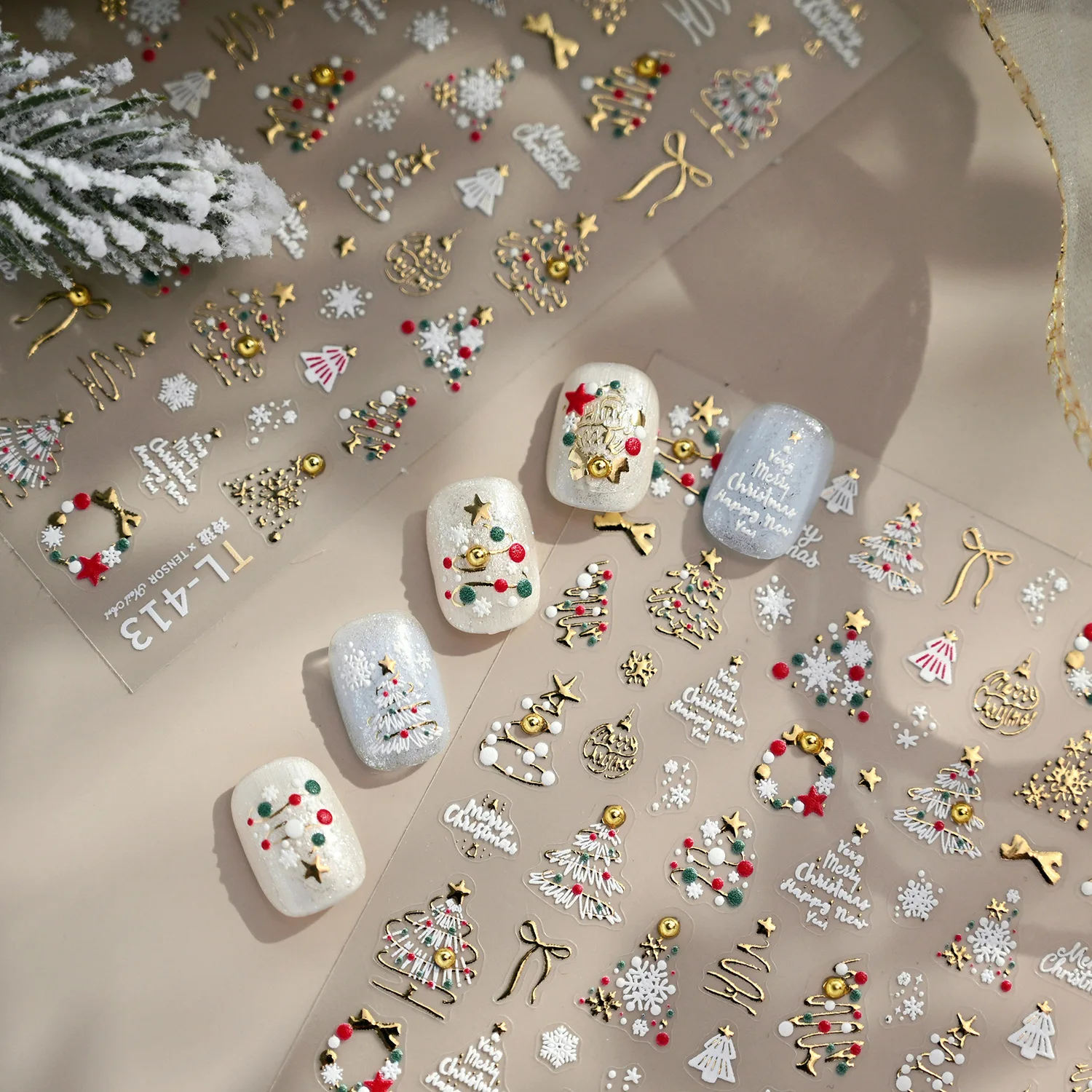 Sweet Hot Stamping Embossed Christmas Tree Snowflake Nail Stickers Wreath Bow Self Adhesive Premium Vinyl Glossy for Women
Sweet Hot Stamping Embossed Christmas Tree Snowflake Nail Stickers Wreath Bow Self Adhesive Premium Vinyl Glossy for Women