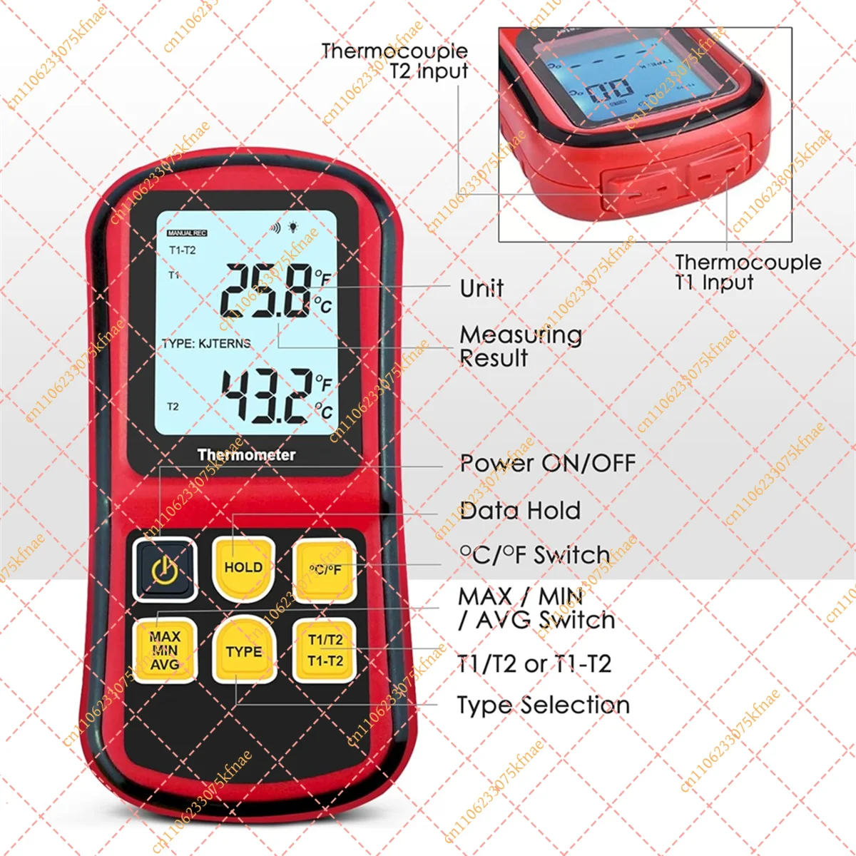 Digital K-Type Thermocouple Thermometer | Dual Channel Temperature Tester with 2 Clamps & Wire Probes
Digital K-Type Thermocouple Thermometer | Dual Channel Temperature Tester with 2 Clamps & Wire Probes
