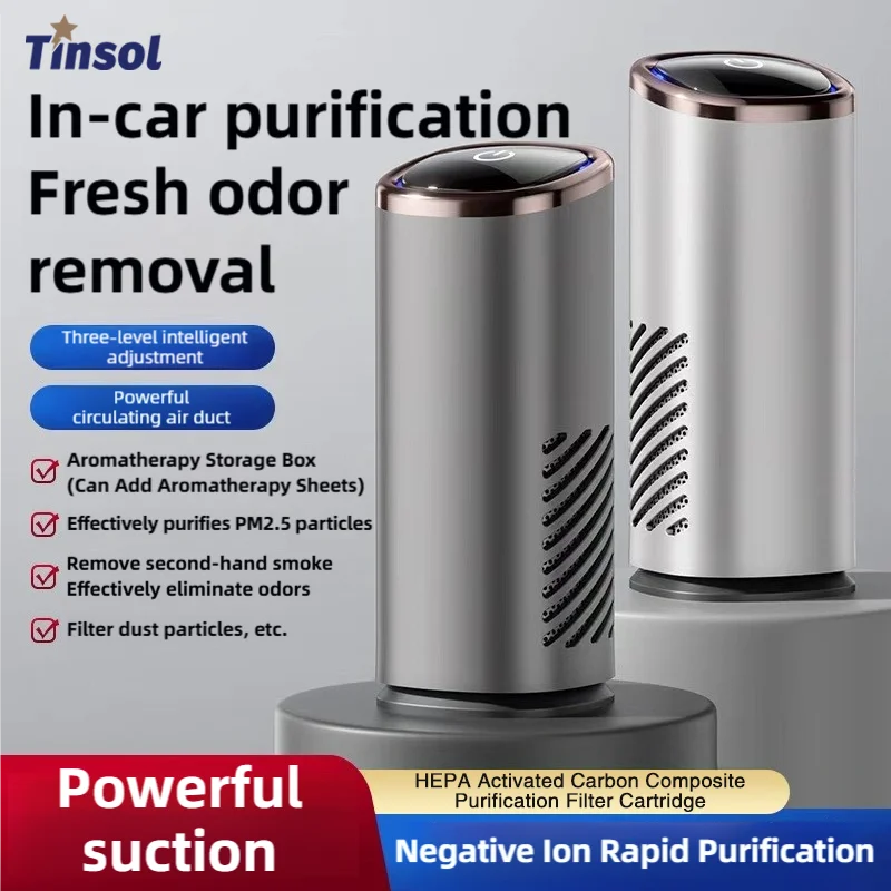 TINSOL Car Air Freshener USB Portable Car Air Purifier HEPA Activated Carbon Negative Ion Purifier with Aromatherapy Function
TINSOL Car Air Freshener USB Portable Car Air Purifier HEPA Activated Carbon Negative Ion Purifier with Aromatherapy Function