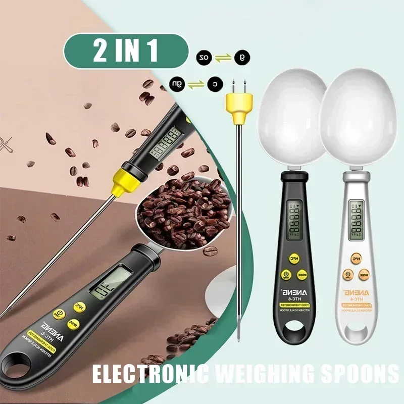 Measure Spoon Gram Flour & Cereal Food Spoon Weight Coffee Scale Mini Thermometer 2 in 1 Portable LCD Digital Kitchen Scale
Measure Spoon Gram Flour & Cereal Food Spoon Weight Coffee Scale Mini Thermometer 2 in 1 Portable LCD Digital Kitchen Scale
