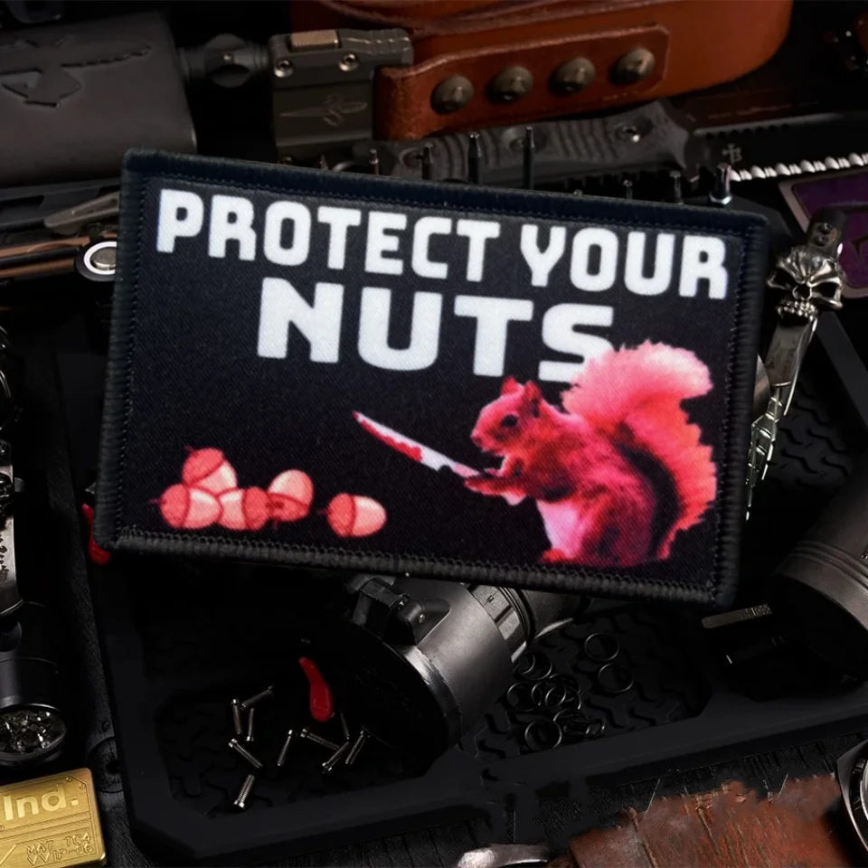 Protect Your Nuts Squirrel Tactical Patch Printed Hook&Loop Emblem Military Morale Badge Armband Backpack Stickers
Protect Your Nuts Squirrel Tactical Patch Printed Hook&Loop Emblem Military Morale Badge Armband Backpack Stickers