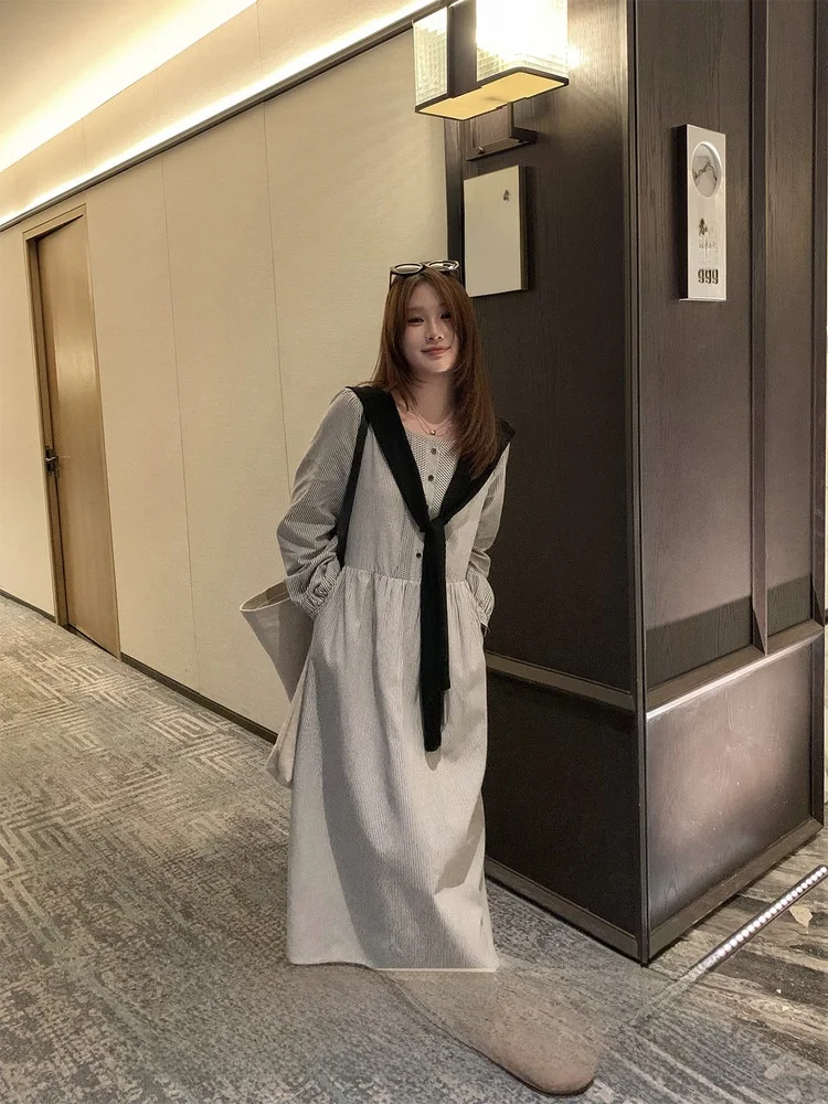 en Large Size Women's Simple A-Line Dr Trendy Striped Korean Sle plus Size Sister Faionable Autumn Skirt
en Large Size Women's Simple A-Line Dr Trendy Striped Korean Sle plus Size Sister Faionable Autumn Skirt