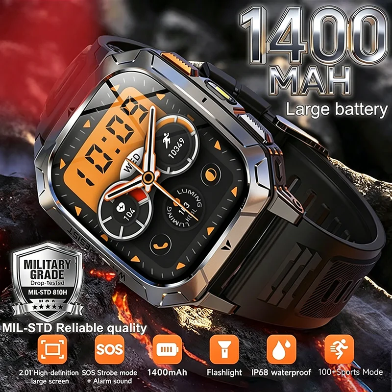 2026 New 1400mAh Battery 2.01" Smart Watch Men Bluetooth Call 10ATM Waterproof Swim Sport Run Hiking Outdoor Military Smartwatch
2026 New 1400mAh Battery 2.01" Smart Watch Men Bluetooth Call 10ATM Waterproof Swim Sport Run Hiking Outdoor Military Smartwatch