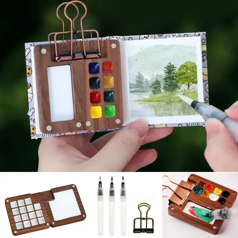 New Mini Watercolor Paint Set Portable Pocket Artist Travel Art Painting Kit with Clip and Water Brush Wooden 8/15 Grid Box Mini
New Mini Watercolor Paint Set Portable Pocket Artist Travel Art Painting Kit with Clip and Water Brush Wooden 8/15 Grid Box Mini