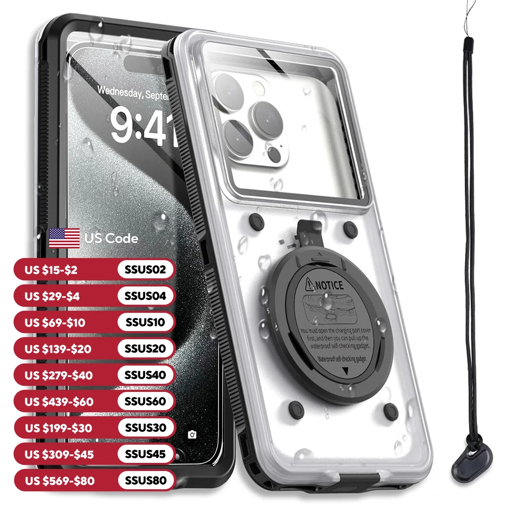 IP68 Waterproof Phone Case For iPhone 16 15 14 13 12 11 Pro Max Samsung S25 S24 Universal Self-Check Underwater Diving Airbag
IP68 Waterproof Phone Case For iPhone 16 15 14 13 12 11 Pro Max Samsung S25 S24 Universal Self-Check Underwater Diving Airbag