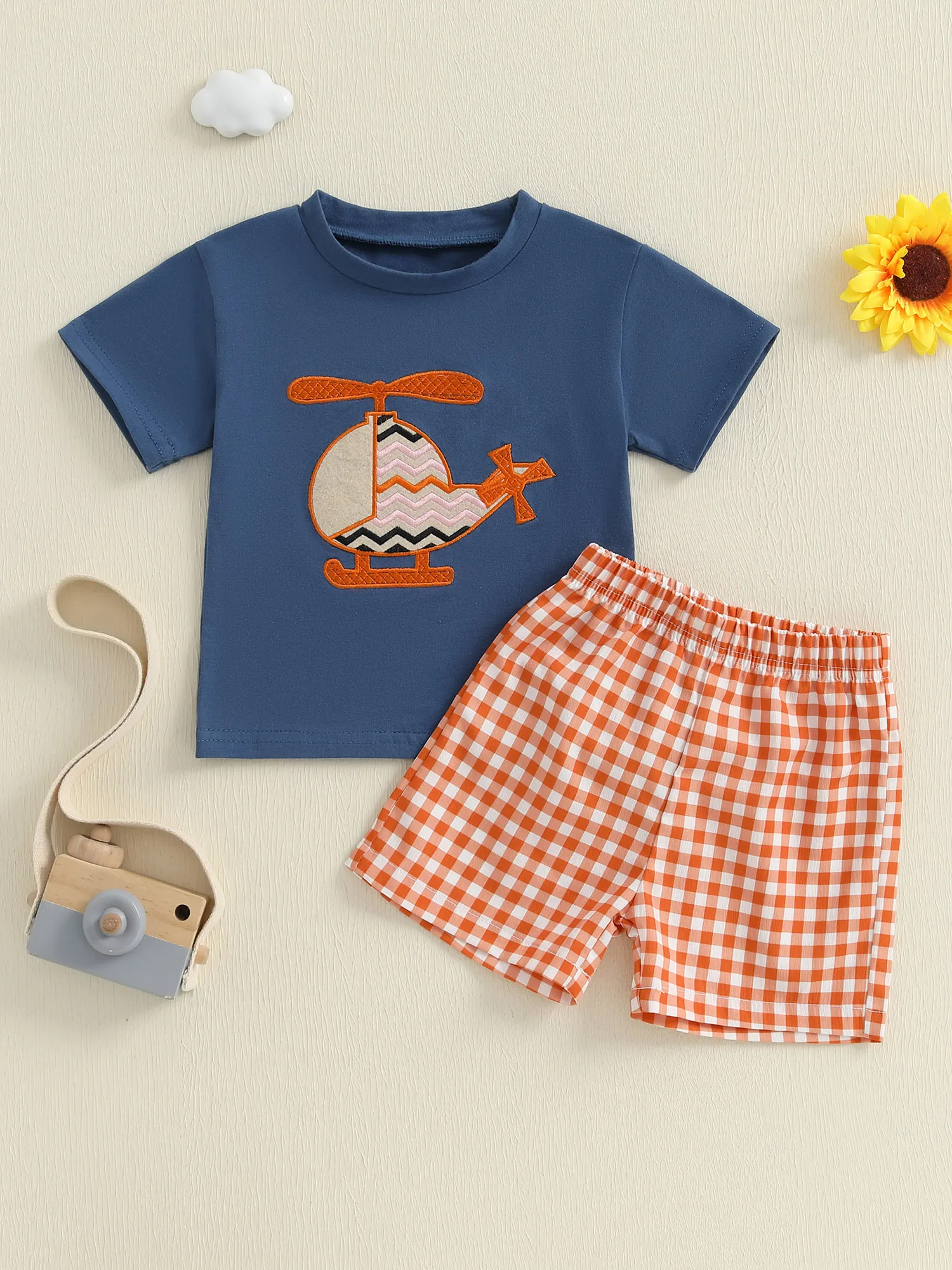 Baby Boy Casual Outfit Dinosaur Print Short Sleeve Crew Neck T-Shirt Denim Shorts 2Pcs Set for Summer Wear
Baby Boy Casual Outfit Dinosaur Print Short Sleeve Crew Neck T-Shirt Denim Shorts 2Pcs Set for Summer Wear