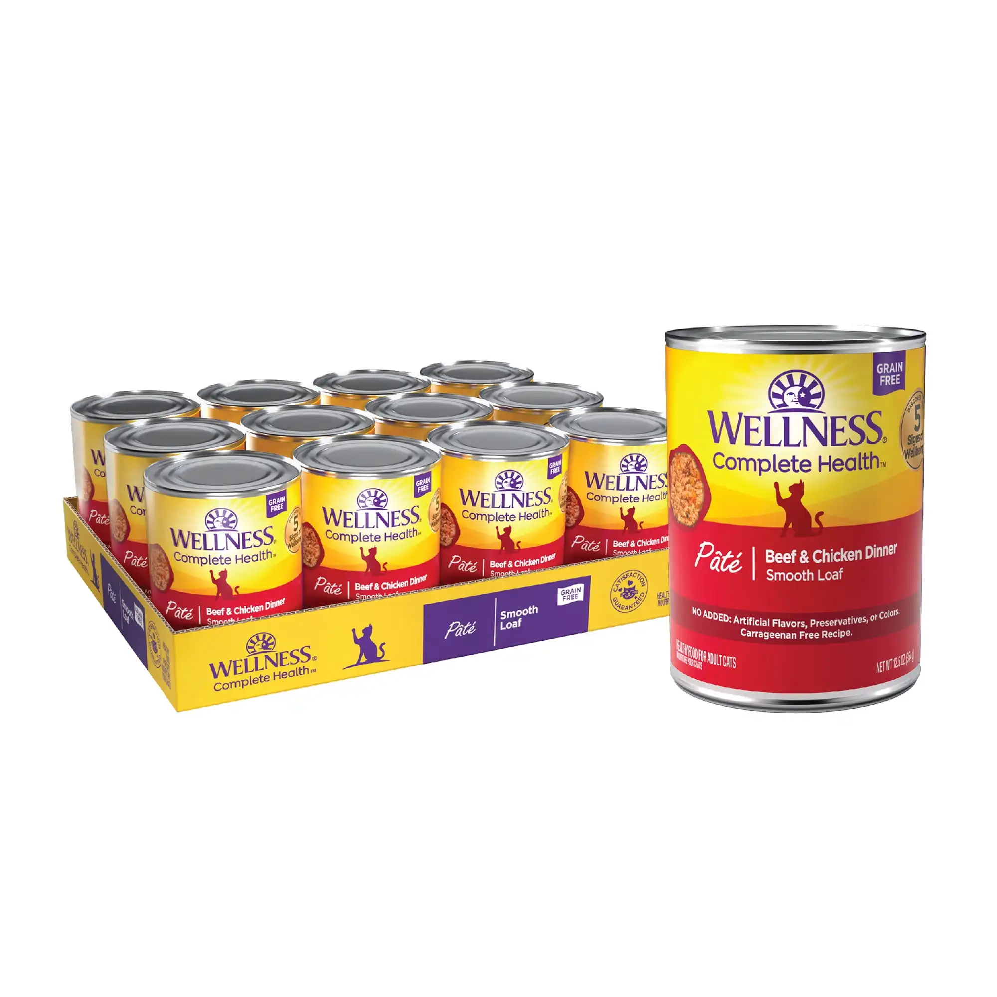 Wellness Complete Health Natural Grain Free Wet Canned Cat Food, Beef & Chicken Pate, 12.5 Ounce Can (Pack of 12)
Wellness Complete Health Natural Grain Free Wet Canned Cat Food, Beef & Chicken Pate, 12.5 Ounce Can (Pack of 12)