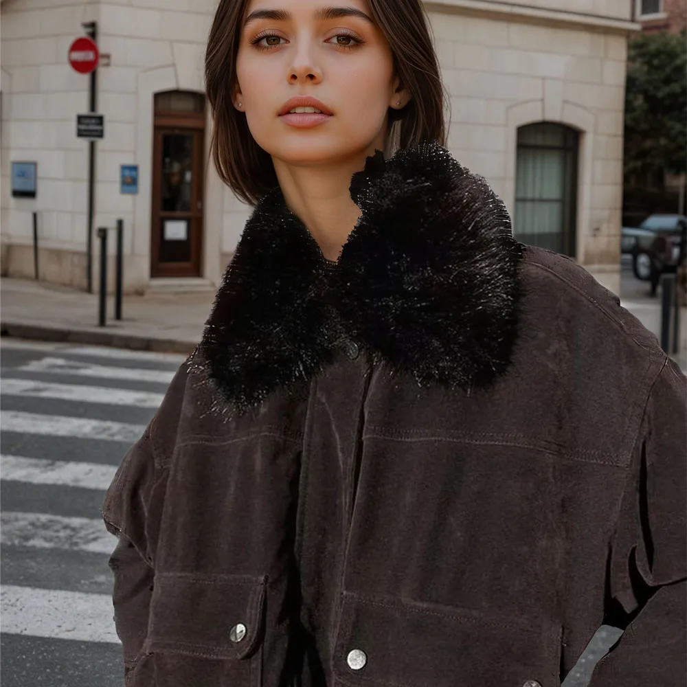Зимняя новая женская модная простая и универсальная хлопковая куртка с меховым воротником
Зимняя новая женская модная простая и универсальная хлопковая куртка с меховым воротником