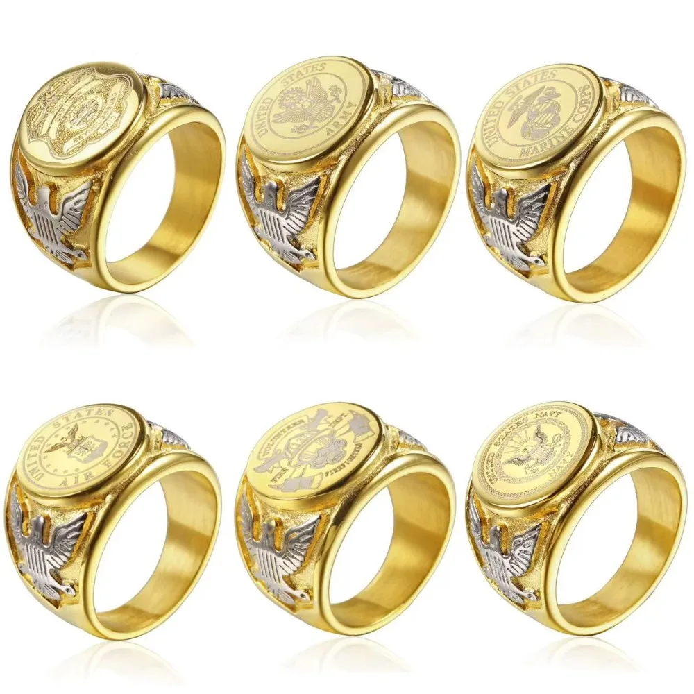 Vintage US. Armed Forces Rings for Men Gold Silver Black Color Stainless Steel Jewelry Soldier Warrior Tough Guy Courage Gifts
Vintage US. Armed Forces Rings for Men Gold Silver Black Color Stainless Steel Jewelry Soldier Warrior Tough Guy Courage Gifts