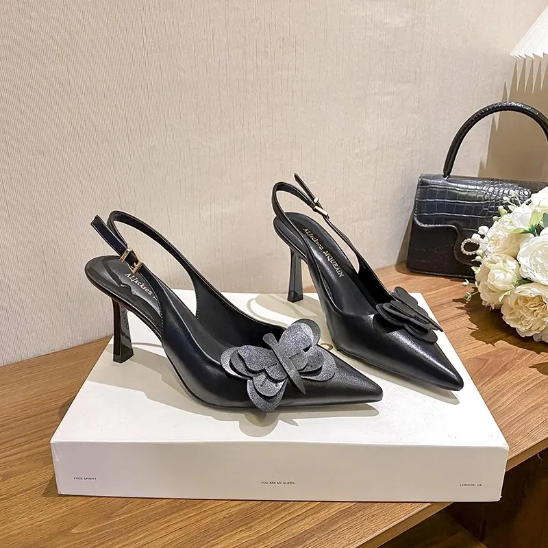 Summer 2025 High Heel Skinny Strap Pointed Toe Semi-Up Open Fashion Sexy Black Women's Single Shoes
Summer 2025 High Heel Skinny Strap Pointed Toe Semi-Up Open Fashion Sexy Black Women's Single Shoes
