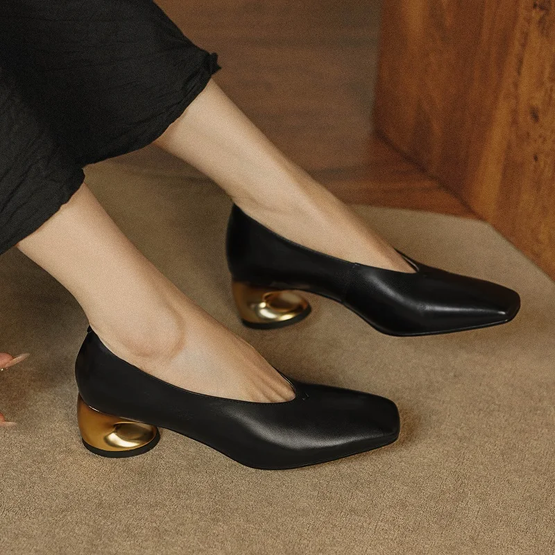Woman Shoes Retro French Style Elegant Shoes Cow Leather Strange Heel Pumps Slip On European Spring Handmade Vintag Dress Pumps
Woman Shoes Retro French Style Elegant Shoes Cow Leather Strange Heel Pumps Slip On European Spring Handmade Vintag Dress Pumps