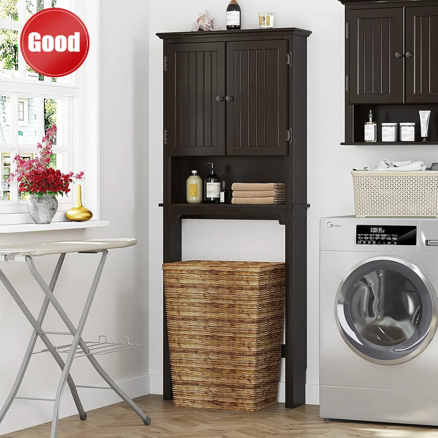 Bathroom Storage Over The Toilet, Above Toilet Storage Cabinet Organizer with Adjustable Shelves and Double Doors, Espresso
Bathroom Storage Over The Toilet, Above Toilet Storage Cabinet Organizer with Adjustable Shelves and Double Doors, Espresso