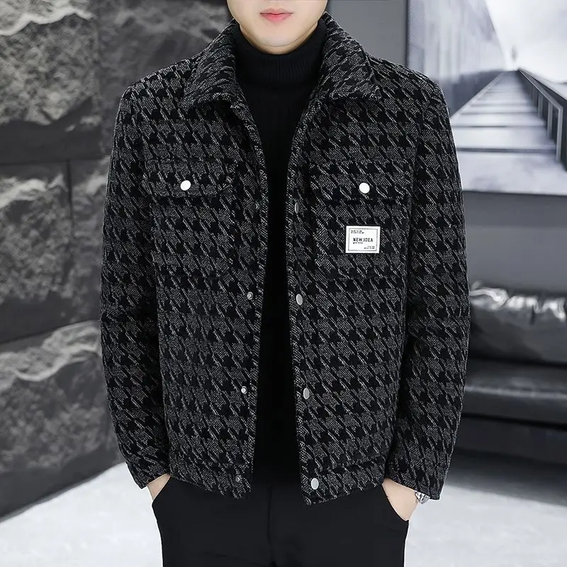 Trend Fashion Woolen Jackets Men Lapel Print Pockets Button Korean Style Long Sleeve Plus Velvet Coats Autumn Winter Tops
Trend Fashion Woolen Jackets Men Lapel Print Pockets Button Korean Style Long Sleeve Plus Velvet Coats Autumn Winter Tops