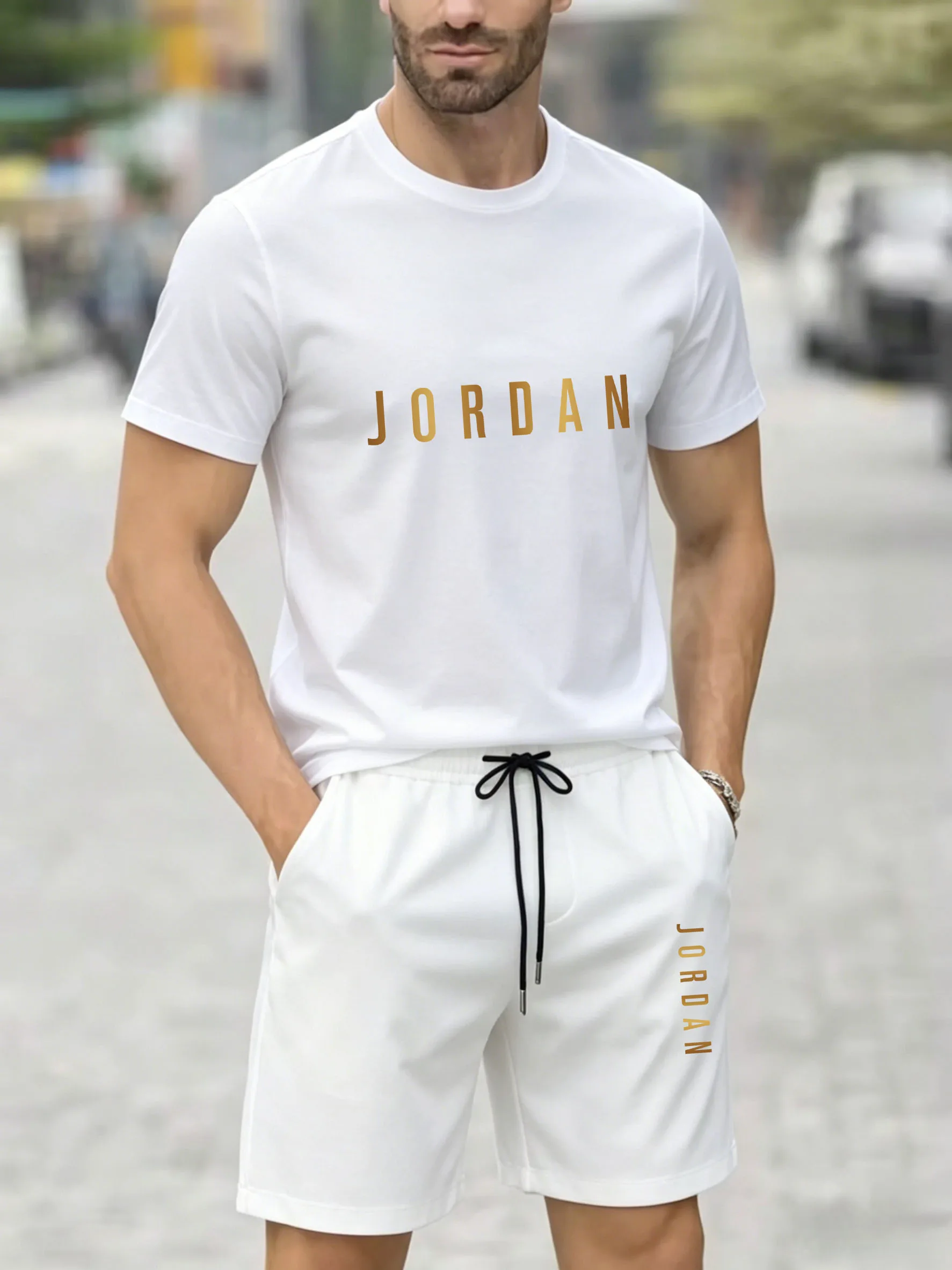 Summer Fashion Trendy Casual Sports Two Piece Set Youth Men's Short sleeved T-shirt+Shorts Set
Summer Fashion Trendy Casual Sports Two Piece Set Youth Men's Short sleeved T-shirt+Shorts Set
