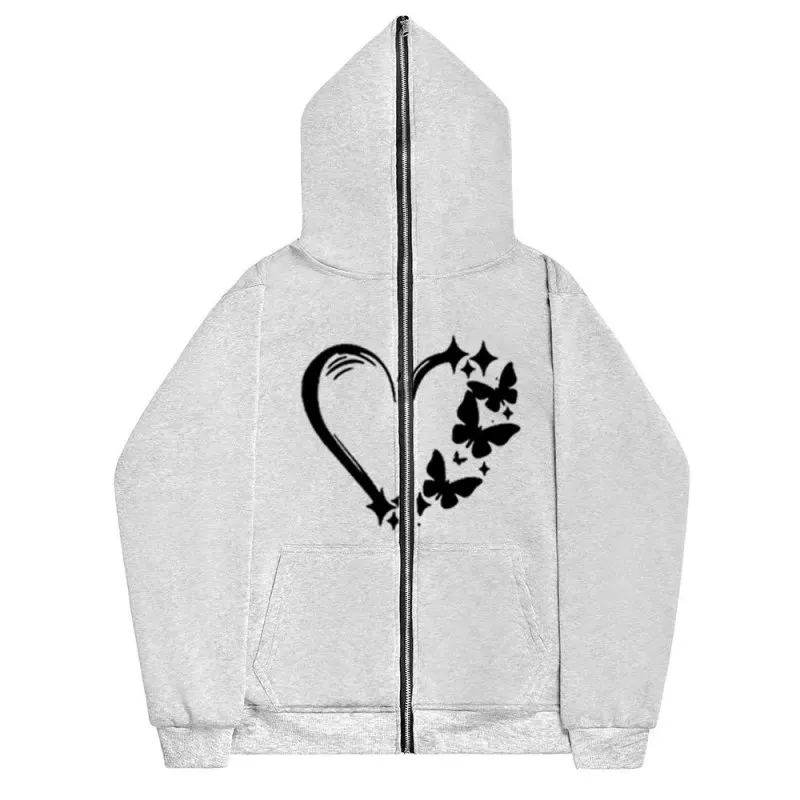 Dark Sports Shirt Men's and Women's Hoodies Gothic Couple Harajuku Large Size Love Butterfly Print Long Zip Hoodie
Dark Sports Shirt Men's and Women's Hoodies Gothic Couple Harajuku Large Size Love Butterfly Print Long Zip Hoodie