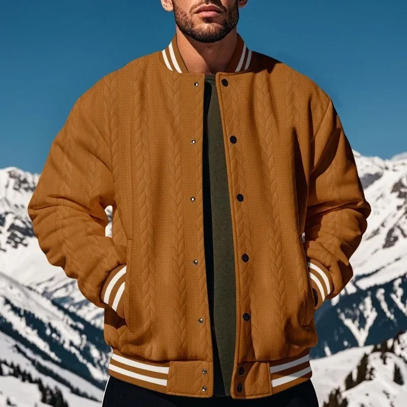 new design Autumn winter men's jacquard baseball jacket high-end casual outdoor wear button round neck cardigan jacket
new design Autumn winter men's jacquard baseball jacket high-end casual outdoor wear button round neck cardigan jacket