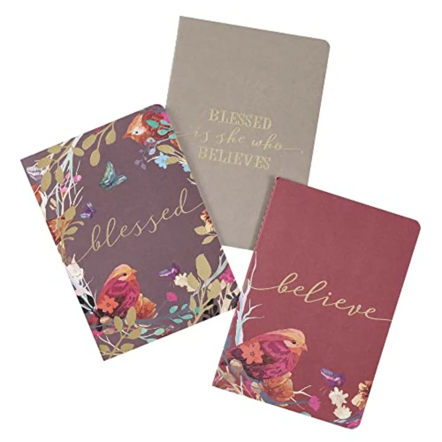 WITH LOVE Blessed is She Who Believes Burgundy, Eggplant, Gray w/Gold Foil Accents Inspirational Softcover Notebooks, Set of Th
WITH LOVE Blessed is She Who Believes Burgundy, Eggplant, Gray w/Gold Foil Accents Inspirational Softcover Notebooks, Set of Th