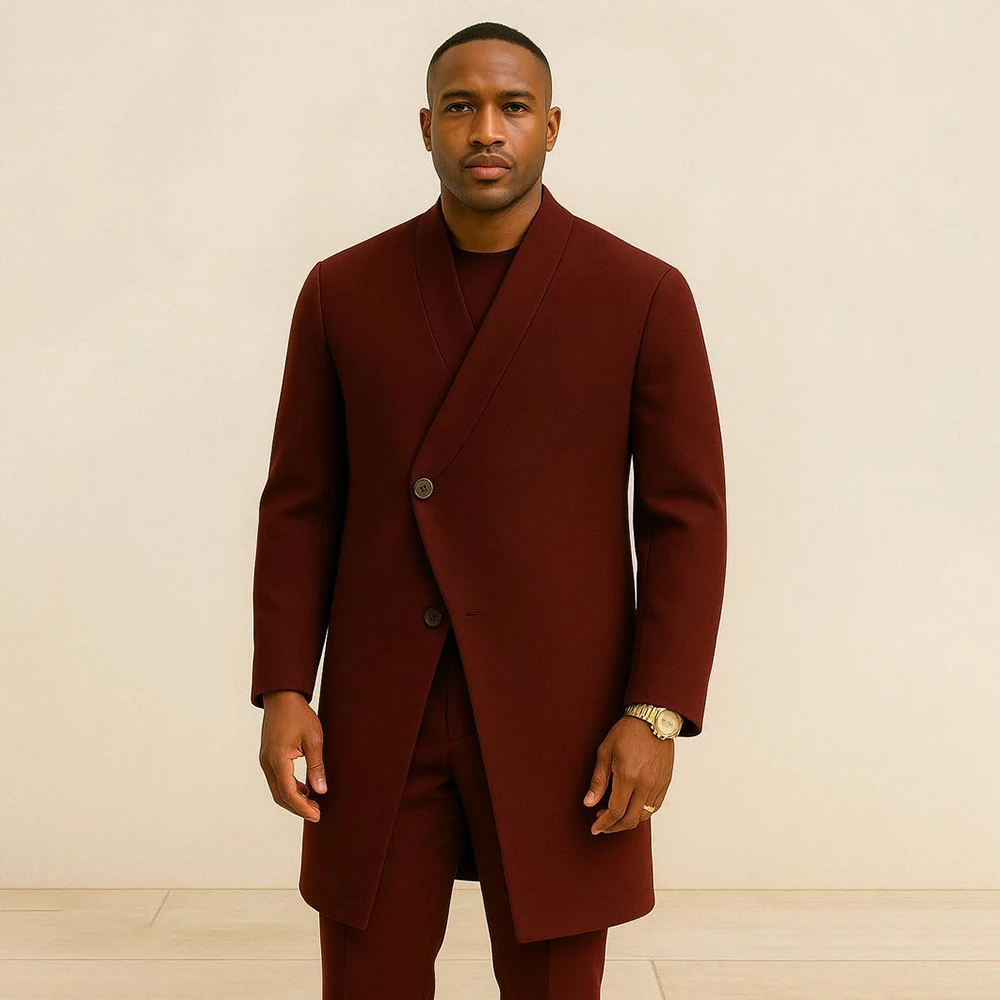 Мужской костюм однотонный, модный, с длинным пиджаком, роскошный, однобортный, из двух предметов: пиджак и брюки, полный комплект, для официальных мероприятий и вечерних выходов.
Мужской костюм однотонный, модный, с длинным пиджаком, роскошный, однобортный, из двух предметов: пиджак и брюки, полный комплект, для официальных мероприятий и вечерних выходов.