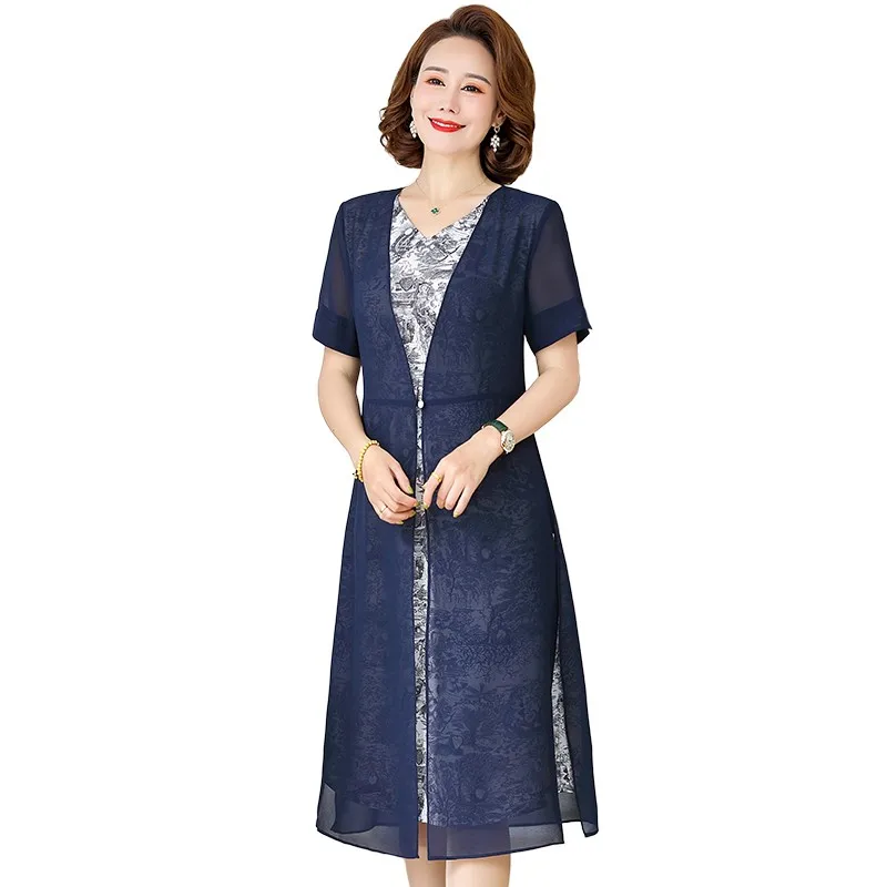 Summer short-sleeved dress women fashion new foreign style temperament fake two-piece chiffon Vestidos Mujer
Summer short-sleeved dress women fashion new foreign style temperament fake two-piece chiffon Vestidos Mujer