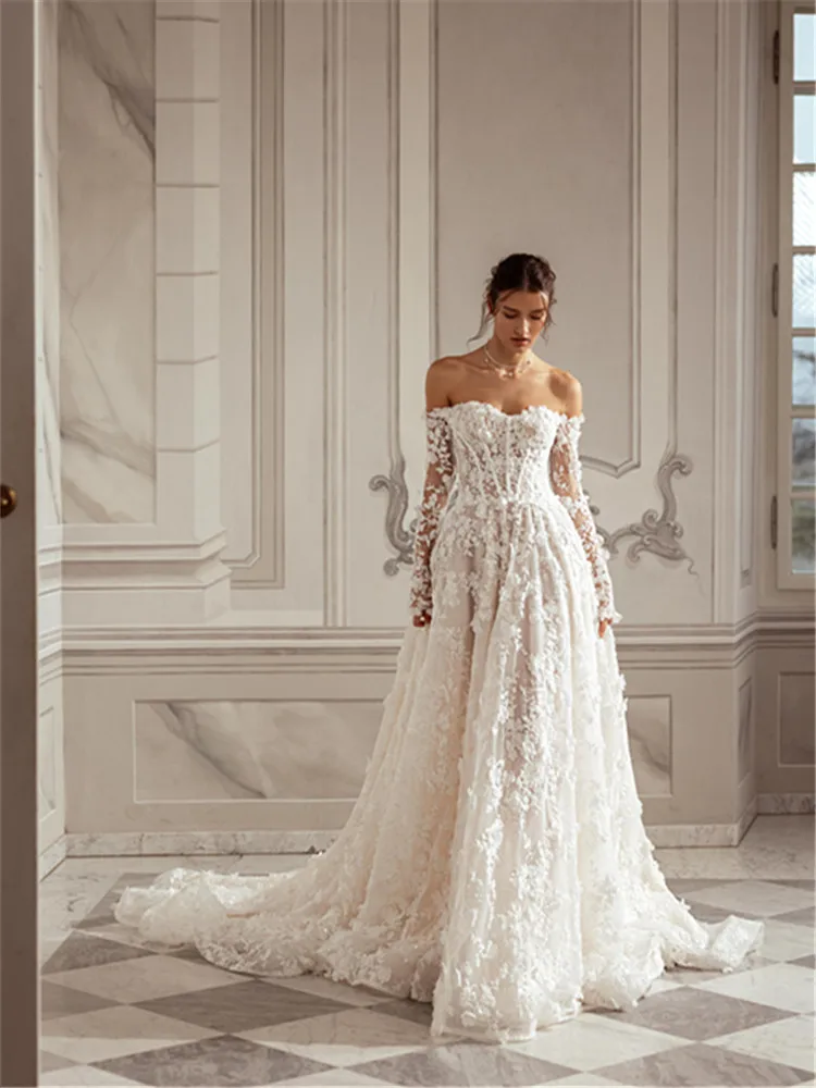 Lace Wedding Dress Luxury Dresses Vestido De Novia Manga Larga A line Vestidos Alta Costura Weddings 2025 Trouwjurk Boda Novias
Lace Wedding Dress Luxury Dresses Vestido De Novia Manga Larga A line Vestidos Alta Costura Weddings 2025 Trouwjurk Boda Novias