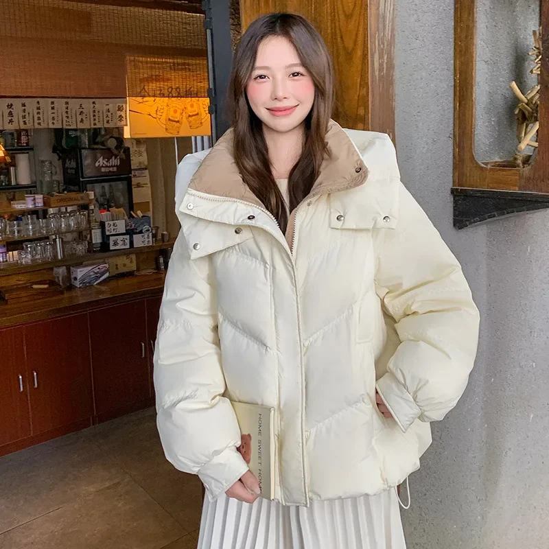 Winter Sweet Parka Women's Casual Hooded Short Down Jacket with Buttons Cotton Coat Fashion Loose Thickening Warm Women Clothing
Winter Sweet Parka Women's Casual Hooded Short Down Jacket with Buttons Cotton Coat Fashion Loose Thickening Warm Women Clothing