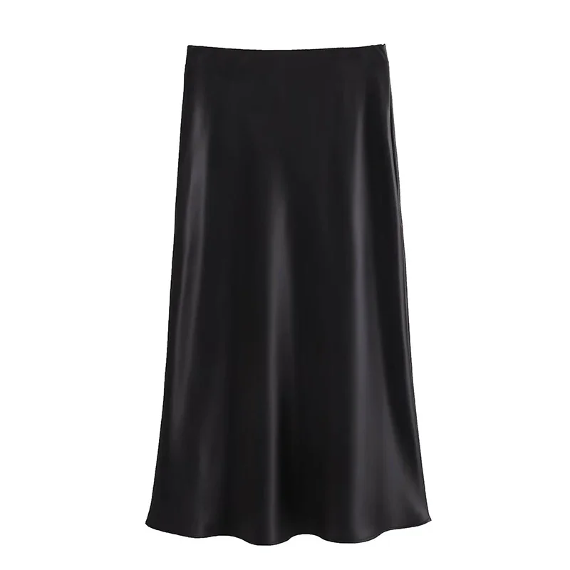 2025 Black Skirt for Women Satin High Waist Elegant Casual Long Skirts 2024 New Fashion Summer Elegant Female Midi Skirts
2025 Black Skirt for Women Satin High Waist Elegant Casual Long Skirts 2024 New Fashion Summer Elegant Female Midi Skirts