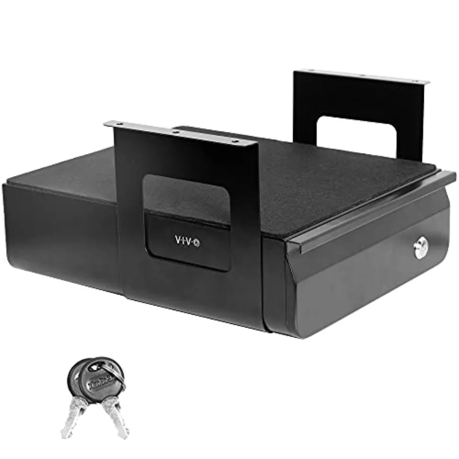 13 Inch Under Desk Lockable Slide Out Drawer, Secure Home Office Storage Organizer, Steel
13 Inch Under Desk Lockable Slide Out Drawer, Secure Home Office Storage Organizer, Steel
