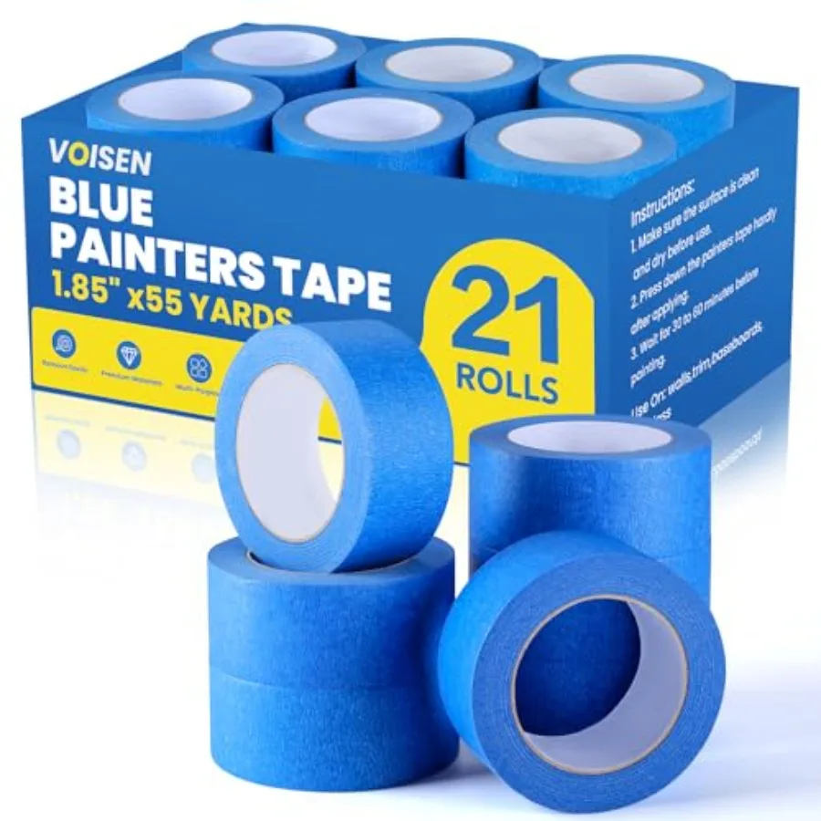 Packs Painters Tape, Blue Painters Tape, 2 Inch Wide 1.8 in x Yds,Masking Tape for Multi-Purpose, Masking Tape Bulk, DIY Artist
Packs Painters Tape, Blue Painters Tape, 2 Inch Wide 1.8 in x Yds,Masking Tape for Multi-Purpose, Masking Tape Bulk, DIY Artist