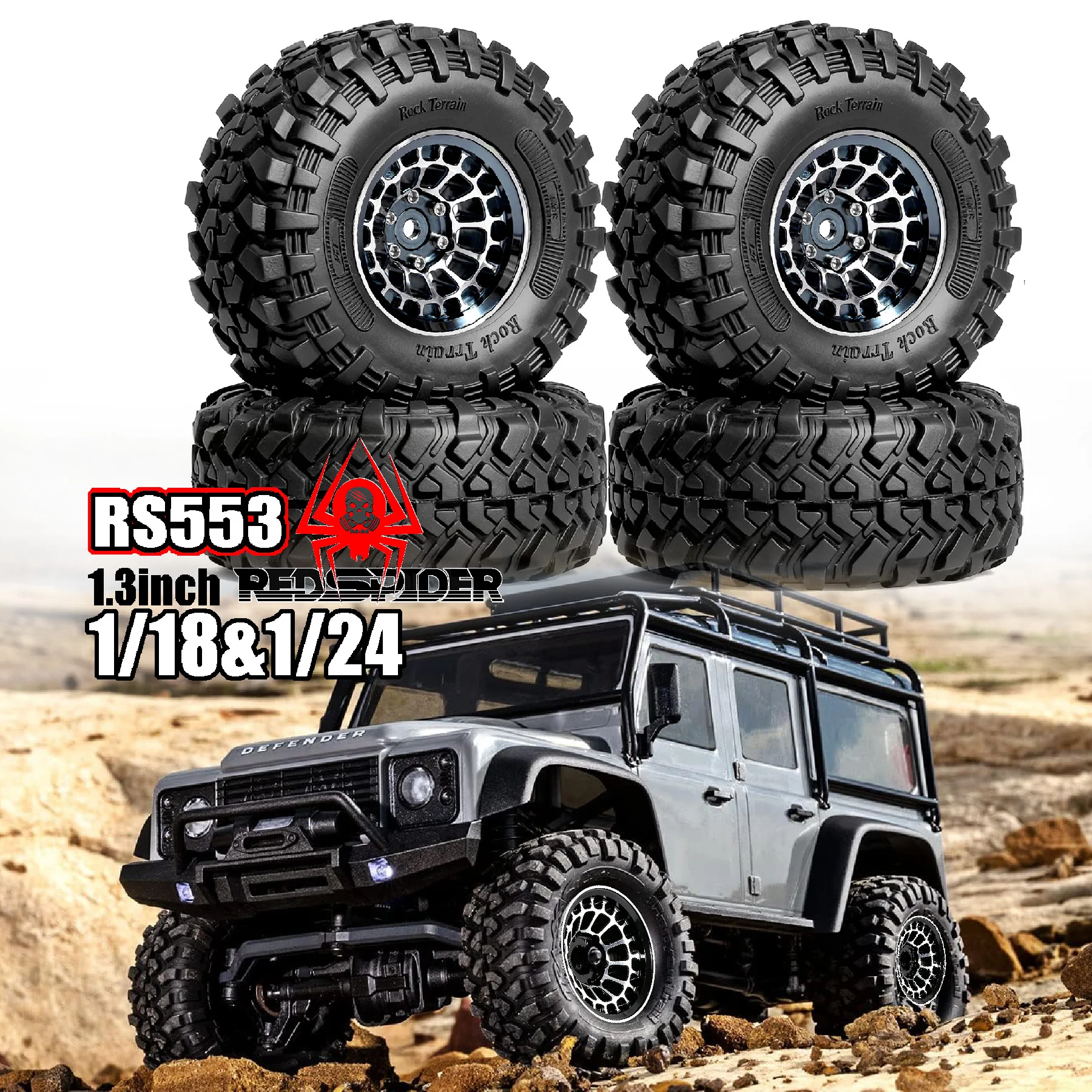 RED SPIDER 4Pcs Outer diameter 65mm 1.3" Metal RC Crawler Beadlock Wheels and Tires for 1/18 TRX4M Scx24 RC Crawler Car Parts
RED SPIDER 4Pcs Outer diameter 65mm 1.3" Metal RC Crawler Beadlock Wheels and Tires for 1/18 TRX4M Scx24 RC Crawler Car Parts