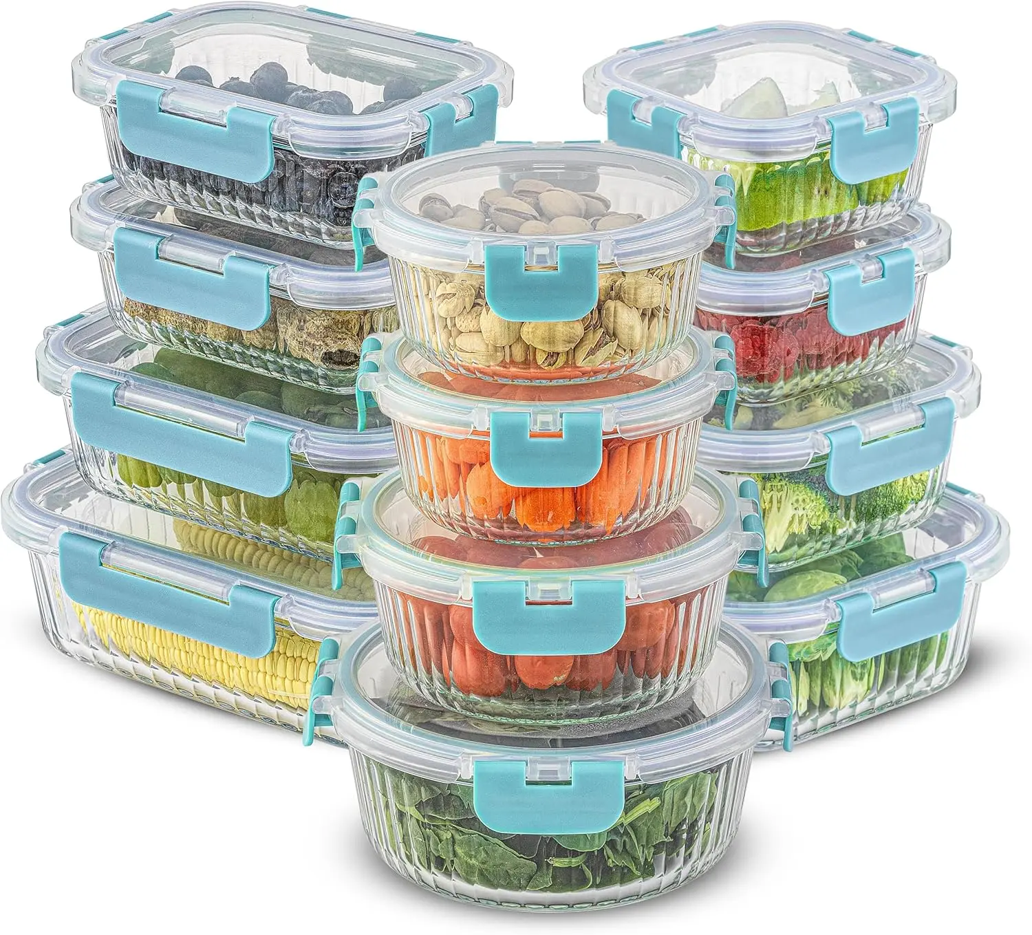 24pc Fluted Glass Storage Containers with Lids. 12 Airtight, Freezer Safe Food Storage Containers, Pantry Kitchen Storage Contai
24pc Fluted Glass Storage Containers with Lids. 12 Airtight, Freezer Safe Food Storage Containers, Pantry Kitchen Storage Contai