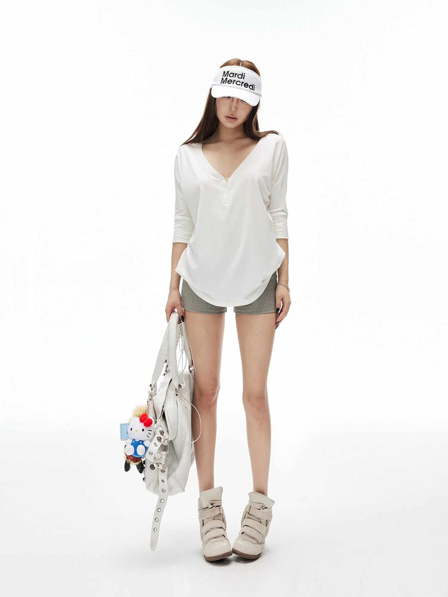 Lushioniamxiaa Soft Draping Skin-friendly Elastic Rayon Heart Henry Collar Button Mid-sleeve Loose Lazy T-shirt
Lushioniamxiaa Soft Draping Skin-friendly Elastic Rayon Heart Henry Collar Button Mid-sleeve Loose Lazy T-shirt