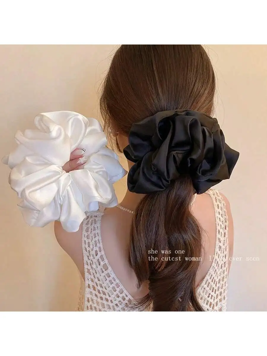 Extra Large Ruffled Satin Hair Scrunchies For Women – 2 Pieces, White And Black, Premium Soft Hair Ties
Extra Large Ruffled Satin Hair Scrunchies For Women – 2 Pieces, White And Black, Premium Soft Hair Ties