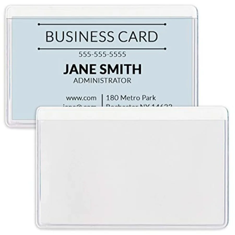 Держатель для визитных карточек StoreSMART - 2" x 3 1/4" - из винилового пластика - с открытым длинным белым задним покрытием - упаковка 50 шт. - PE222LW-50
Держатель для визитных карточек StoreSMART - 2" x 3 1/4" - из винилового пластика - с открытым длинным белым задним покрытием - упаковка 50 шт. - PE222LW-50