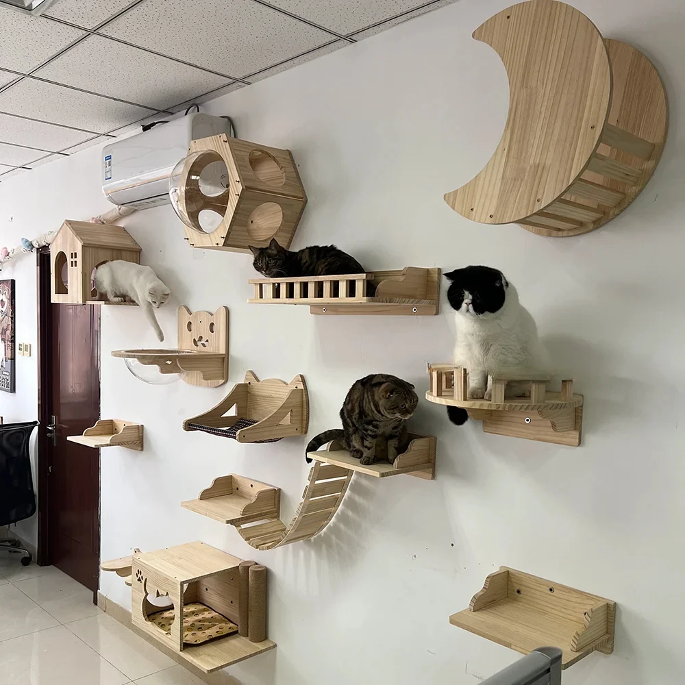 Cat Wall-mounted Scratching Climbing Post Cats Hammock Bed Pet Furniture Kitten Wall Shelf Set Cat Perch Wooden Cat Tree House
Cat Wall-mounted Scratching Climbing Post Cats Hammock Bed Pet Furniture Kitten Wall Shelf Set Cat Perch Wooden Cat Tree House