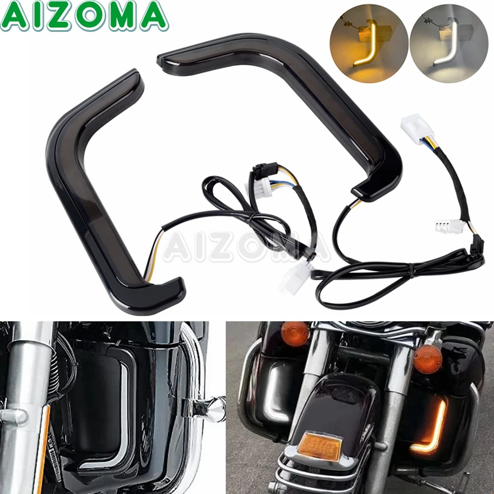 Motorcycle LED Fairing Lower Lamp Amber/White Turn Signal Run Light For Harley Street Electra Glide Road King CVO Limited 96-13
Motorcycle LED Fairing Lower Lamp Amber/White Turn Signal Run Light For Harley Street Electra Glide Road King CVO Limited 96-13