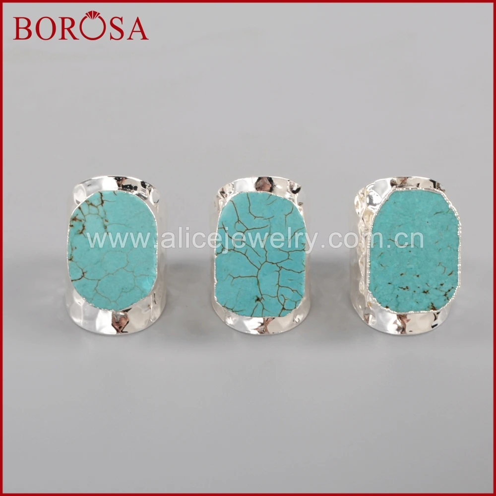 Fashion Silver Plated Freeform Howlite Turquoise Cuff Ring Healing Stone Gemstone Ring for Women Jewelry Gift for Her
Fashion Silver Plated Freeform Howlite Turquoise Cuff Ring Healing Stone Gemstone Ring for Women Jewelry Gift for Her