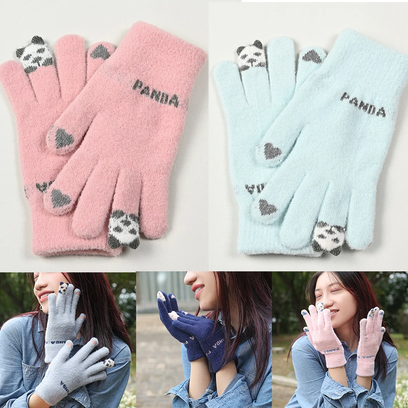 Cartoon Panda Knitted Gloves Outdoor Cycling Skiing Windproof Gloves Fluffy Knitting Full Finger Mittens Plush Stretch Mitten
Cartoon Panda Knitted Gloves Outdoor Cycling Skiing Windproof Gloves Fluffy Knitting Full Finger Mittens Plush Stretch Mitten