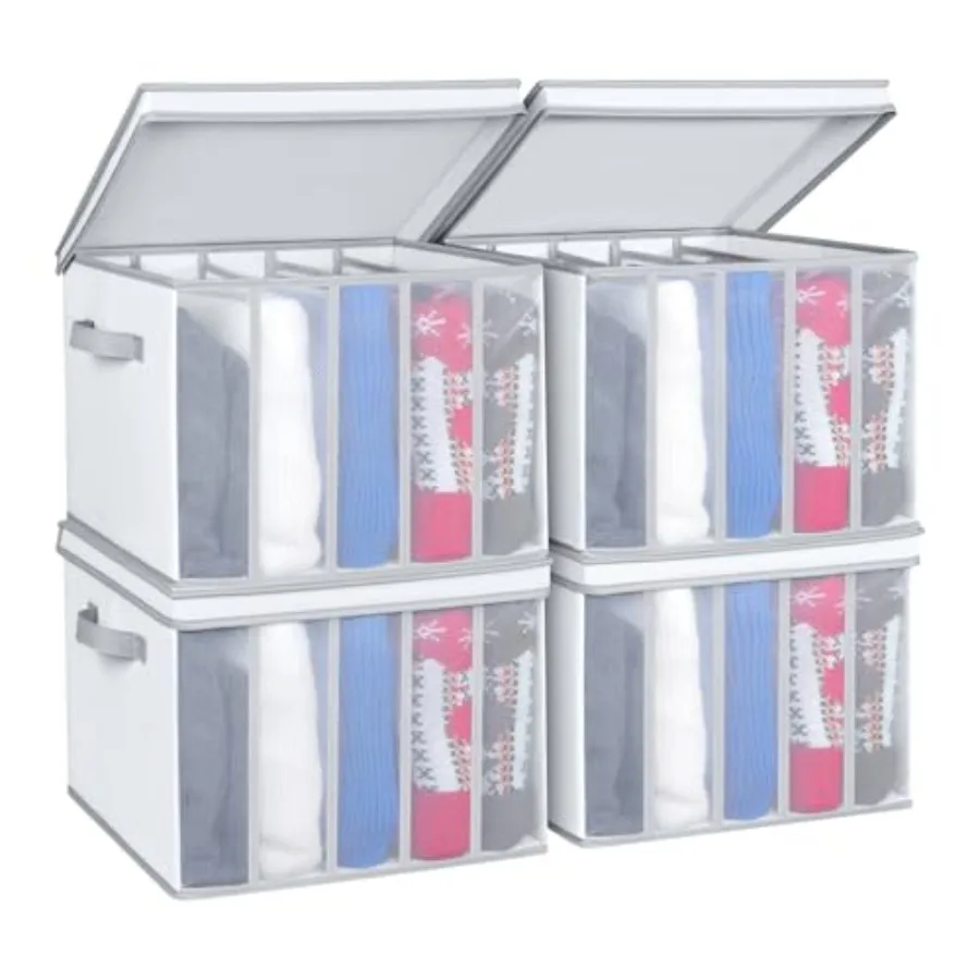Large Size Wardrobe Clothes Organizer 5 Grids Sweater Organizer for Closet with Handles Support Boards and Lids Foldable Closet
Large Size Wardrobe Clothes Organizer 5 Grids Sweater Organizer for Closet with Handles Support Boards and Lids Foldable Closet