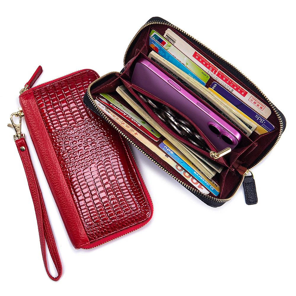 Fashionable Long Women's Wallet Crocodile Pattern Genuine Leather Small Bag Hand Clutch Women's Patent Leather Phone Bag Purse
Fashionable Long Women's Wallet Crocodile Pattern Genuine Leather Small Bag Hand Clutch Women's Patent Leather Phone Bag Purse