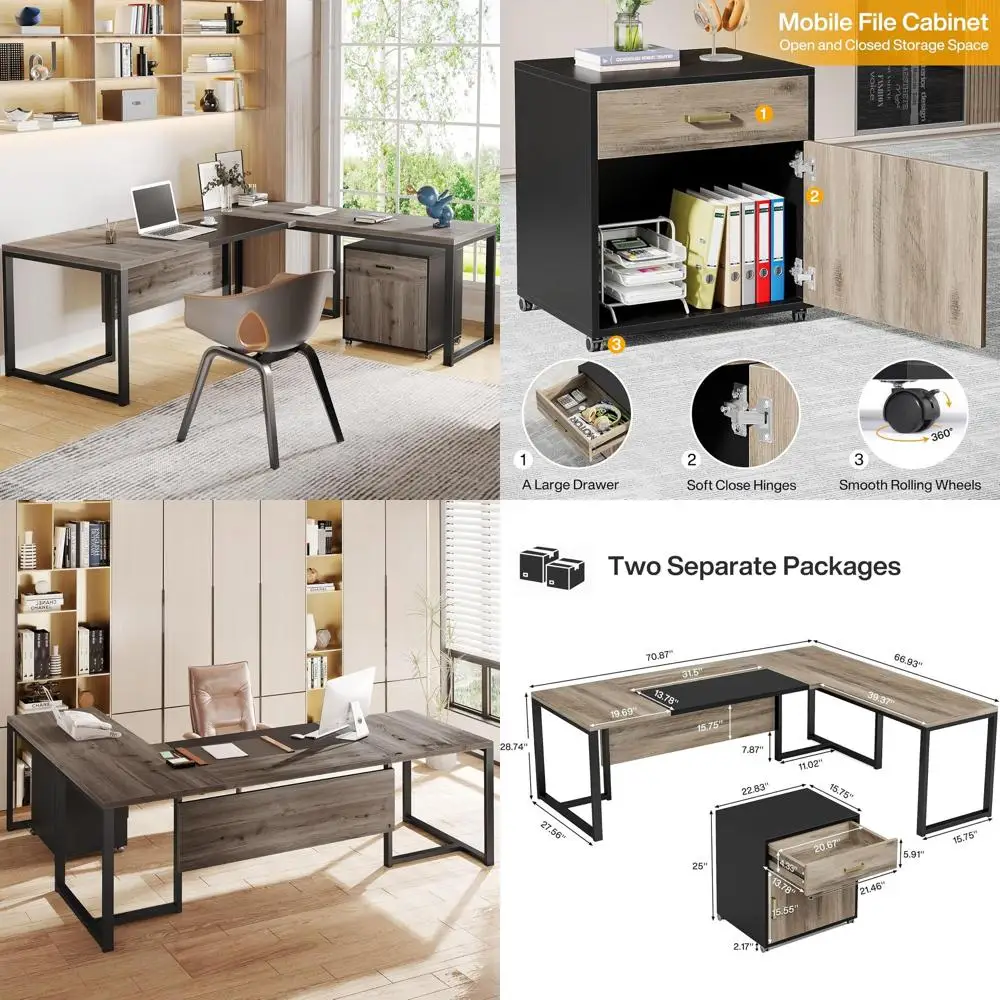 Угловой представительский стол L-образной формы длиной 70,8 дюйма с выдвижным шкафом, большой представительский офисный стол с отдельным выдвижным шкафом, рабочая станция для домашнего офиса
Угловой представительский стол L-образной формы длиной 70,8 дюйма с выдвижным шкафом, большой представительский офисный стол с отдельным выдвижным шкафом, рабочая станция для домашнего офиса