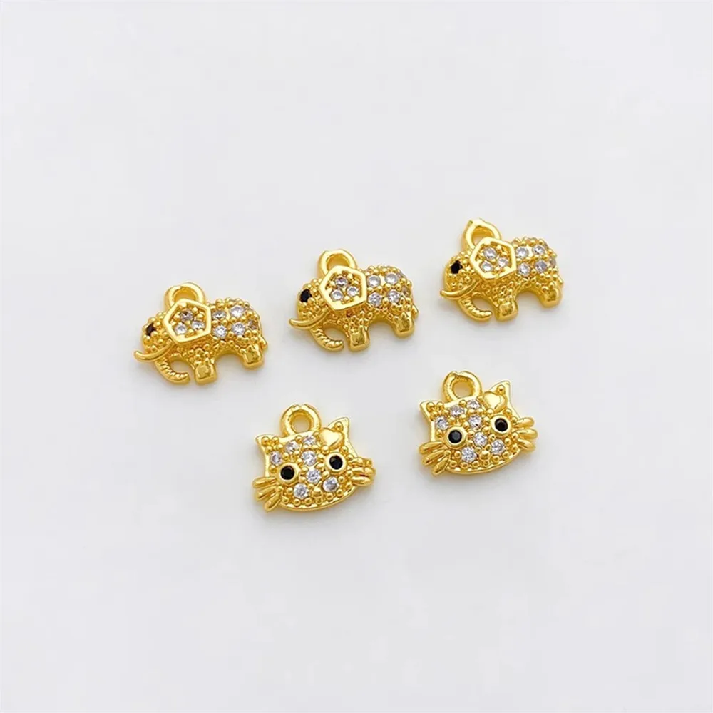 18K Gold-plated Zircon Elephant Cute Kitten Charm Pendant DIY Jewelry Supplies Beads for Necklace Bracelet Craft Accessories
18K Gold-plated Zircon Elephant Cute Kitten Charm Pendant DIY Jewelry Supplies Beads for Necklace Bracelet Craft Accessories