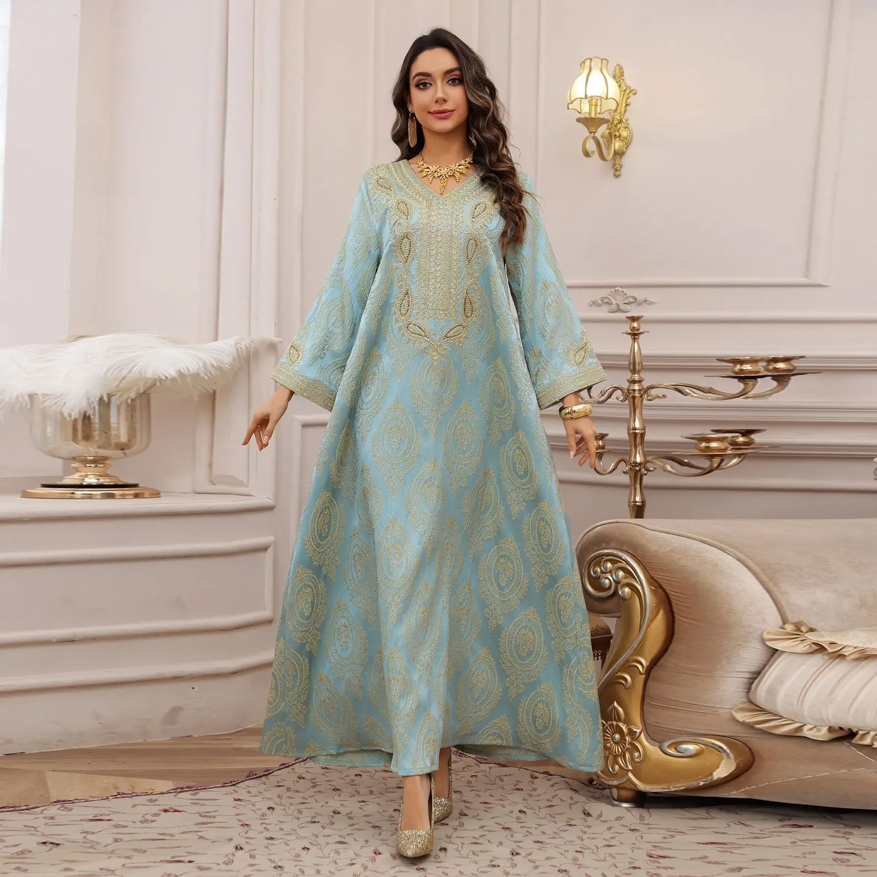 Dubai Abaya Embroidery Muslim Dress for Women Fashion Evening Party Gown Turkey Kaftan Eid Djellaba Islam Clothing Kebaya Abayas
Dubai Abaya Embroidery Muslim Dress for Women Fashion Evening Party Gown Turkey Kaftan Eid Djellaba Islam Clothing Kebaya Abayas