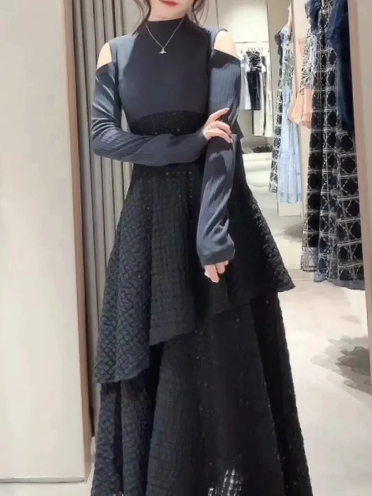 Sweet Knitted Shoulder Bared Gown with Big Bow And Ruffle Design New Autumn Casual Style a Line Dress for Women
Sweet Knitted Shoulder Bared Gown with Big Bow And Ruffle Design New Autumn Casual Style a Line Dress for Women