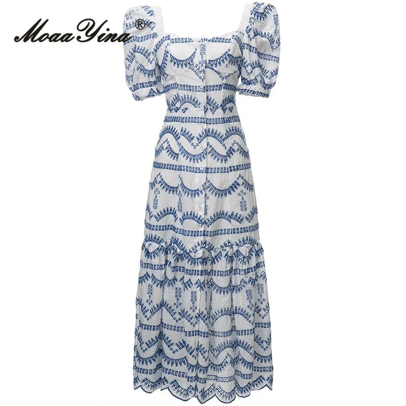 MoaaYina Autumn Fashion Designer Rose Red Vintage Dress Women's Square Collar Hollow Out Embroidery High Waist Slim Long Dress
MoaaYina Autumn Fashion Designer Rose Red Vintage Dress Women's Square Collar Hollow Out Embroidery High Waist Slim Long Dress
